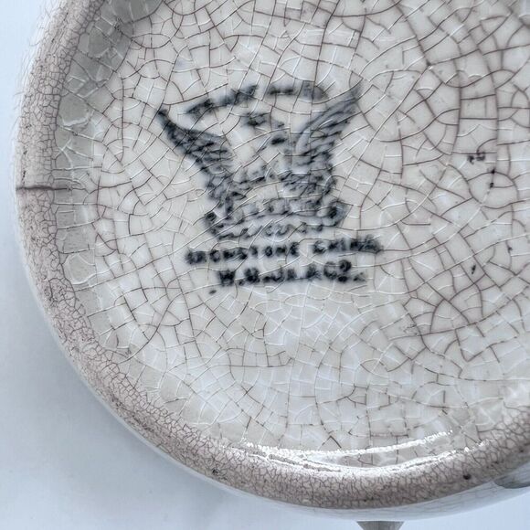 Antique White Ironstone China Teapot with Crazing Farmhouse Decor - Picture 13 of 13